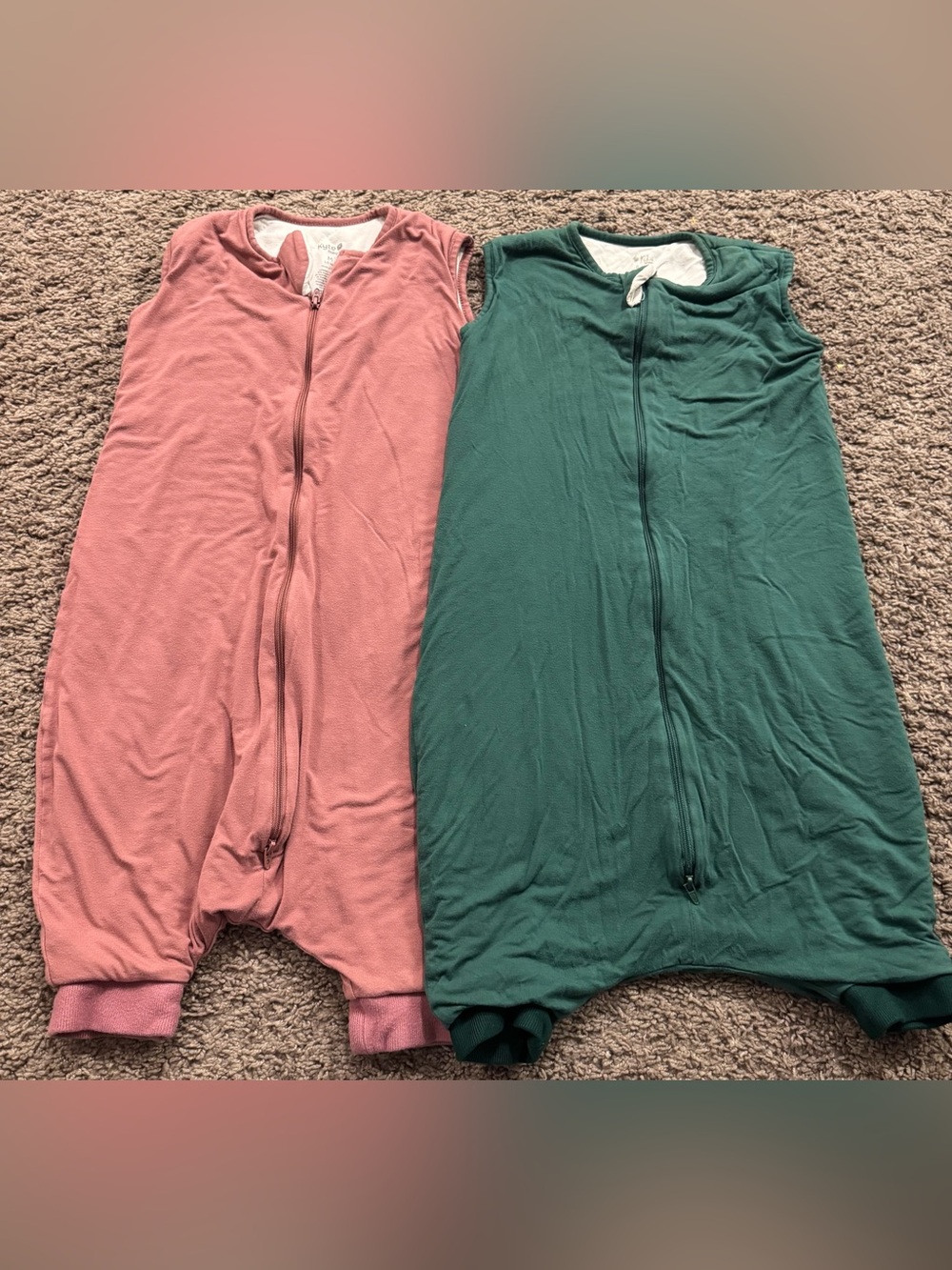 Kyte baby sleep walker Medium bundle Dusty Rose & Forest Green